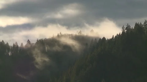 Mountain Clouds from Moist Pacific Air Moving Inland Stock Footage 54713724