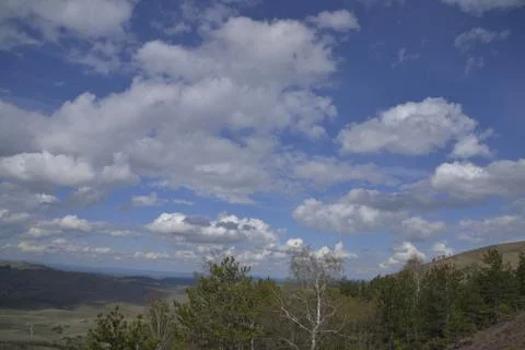 Mountain, clouds, nature 스톡 사진