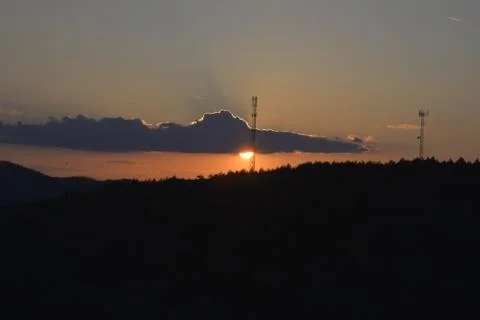 Mountain, clouds, nature 스톡 사진