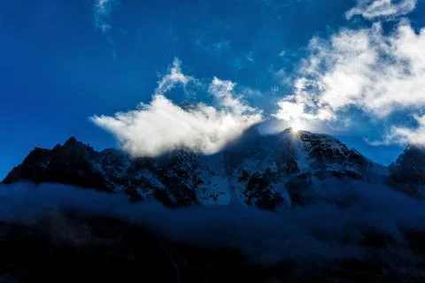 Mountain in the clouds Foto stock