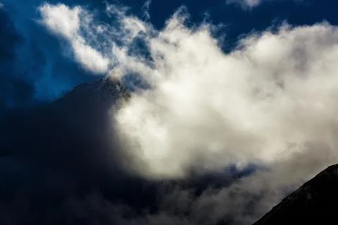 Mountain in the clouds Stock Photos