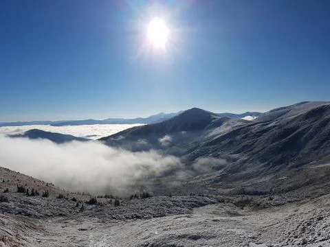 Mountain in the clouds Stock Photos
