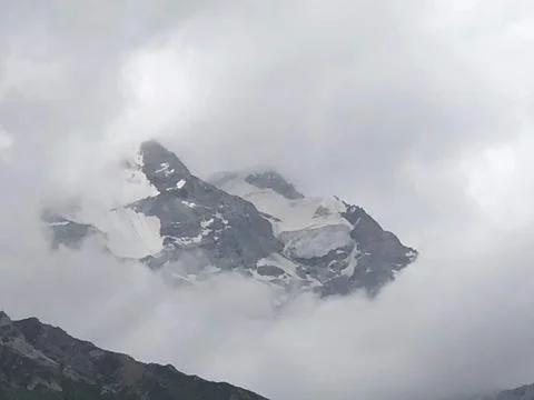 Mountain on the clouds Stock Photos