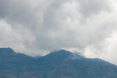 Mountain with clouds before the rain landscape Stock Photos