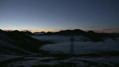 Mountain Clouds At Sunset Stock Footage 75199020