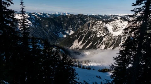 Mountain clouds time lapse above ski hill Video stock 120068706