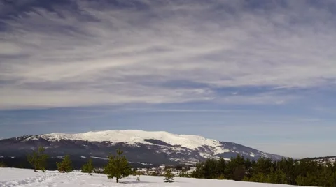 Mountain with Clouds Timelapse with a Dog Stock Footage 59769307