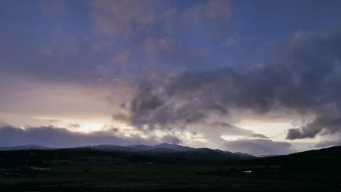 Mountain cloudscape in the Scottish Highlands Stock Footage 102034340