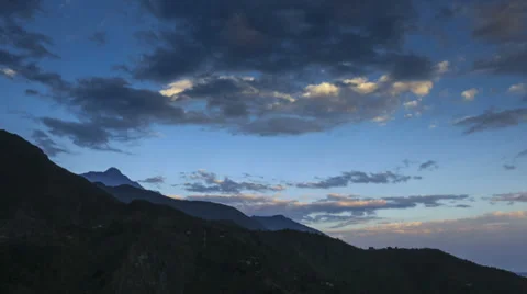Mountain cloudscape sunset time lapse Stock Footage 34908751