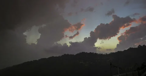 Mountain cloudscape sunset time lapse 4k Stock Footage 34911442