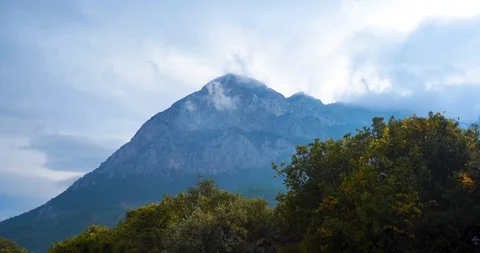 Mountain Cloudy Day Timelapse Stock Footage 117524474