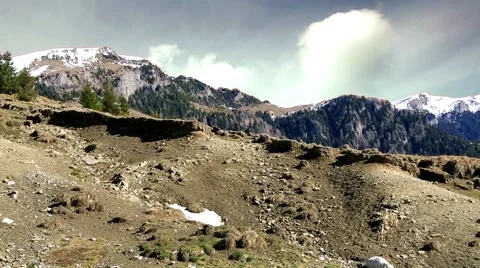 Mountain with cloudy sky timelapse Stock Footage 50098660