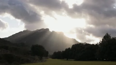 Mountain at cloudy sunset Stock-Footage 11147811