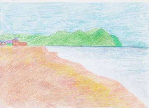 Mountain Coast Stock Illustration