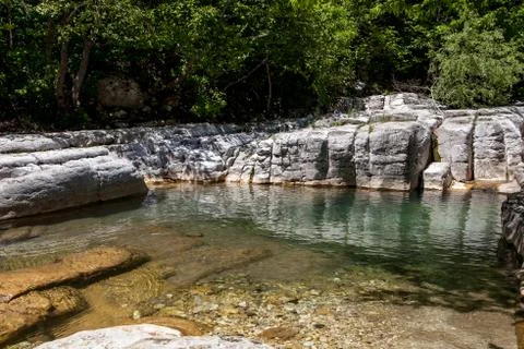 Mountain cold river in the mountains Stock Photos