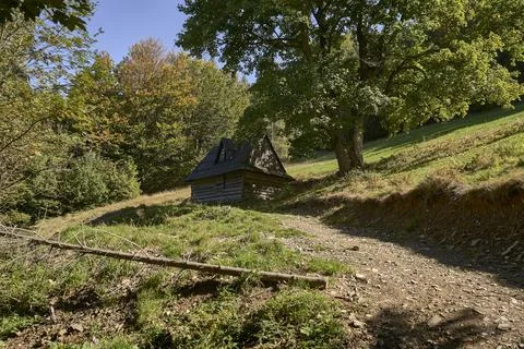 Mountain cottage Stock Photos