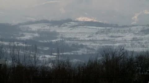 Mountain covered with snow Stock Footage 10704796