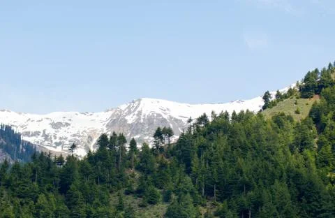Mountain covered with snow landscape Stock Photos