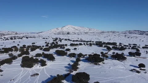 Mountain covered in snow in winter. Stock Footage 158547844