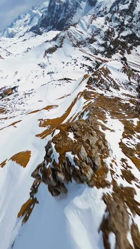 Mountain covered with snow in winter Stock Footage 273140229