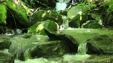 Mountain creek (small cascade waterfall) _5 Stock Footage 11153797