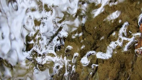 Mountain creek, stream, waterfall, river - drop of water, the water patterns Stock Footage