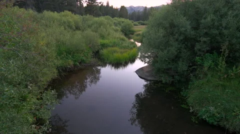 Mountain Creek at Sunset Stock Footage 55808351