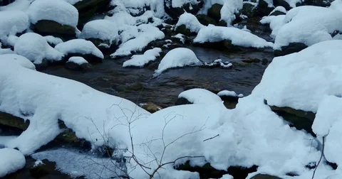 Mountain creek in winter  Stock Footage 71952358