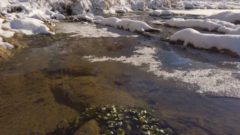Mountain Creek In Winter. Stock Footage 122275615
