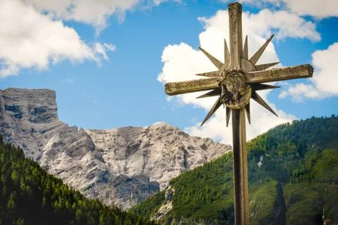 Mountain crucifix Stock Photos