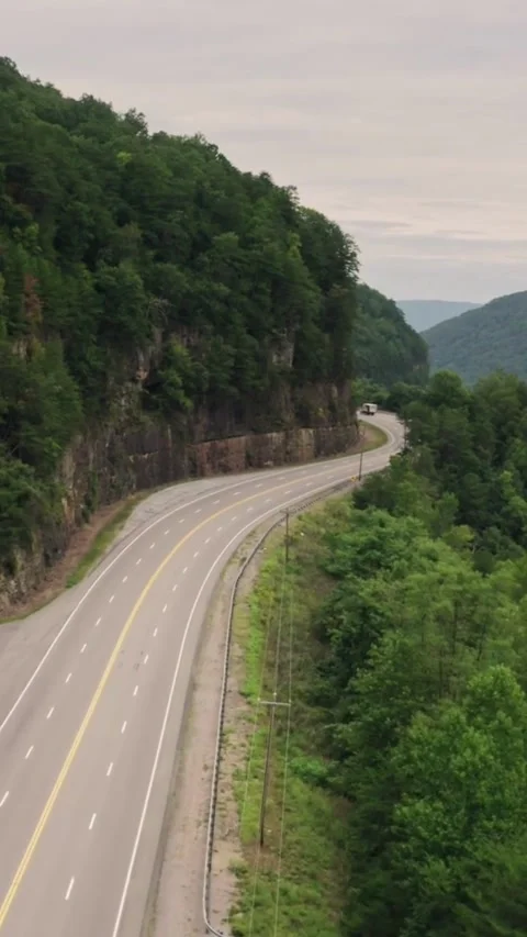 Mountain Curvy Road Stock Footage 243471656