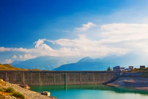 Mountain dam Stock Photos