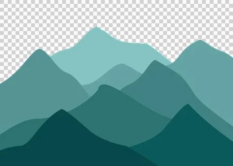 Mountain dark to light green background Stock Illustration