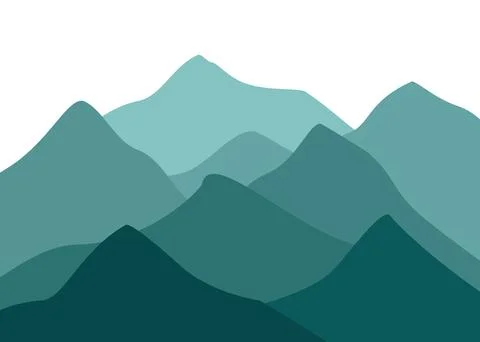 Mountain dark to light green background Stock Illustration