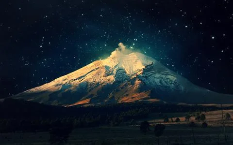 Mountain in the dark 스톡 사진