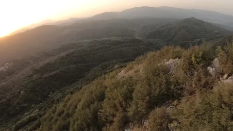 Mountain at dawn shot in FPV Stock Footage 171213611