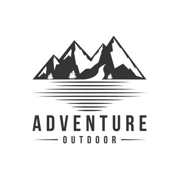 Mountain Design Element in Vintage Style for Logotype, Label, Badge Stock Illustration