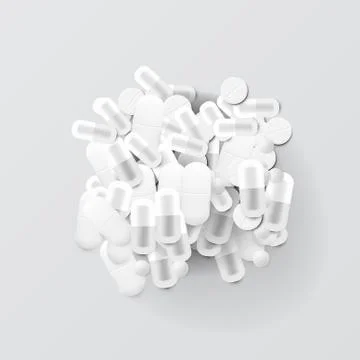 The Mountain Of Different Pills Stock Illustration