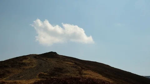 Mountain with disappear cloud Stock Footage 107331459