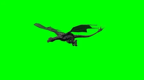 Mountain dragon flying on green screen - 2 different versions Stock Footage