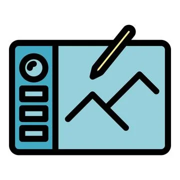 Mountain draw icon vector flat Stock Illustration