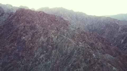 Mountain Drone Shot. Peaks. UAE Mountains Stock Footage 164092405