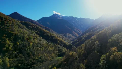 Mountain drone view, Seintein, la Parade, Ariege, France. 스톡 동영상 222894083