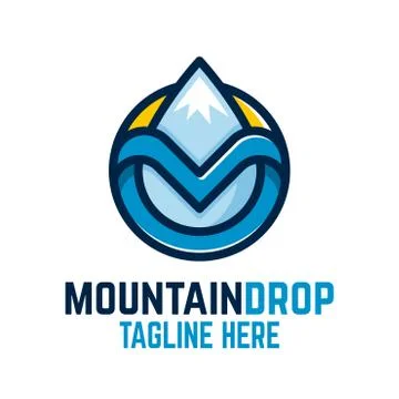Mountain drop logo Stock Illustration