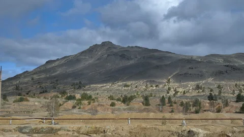Mountain from the dumps of the mining industry Stock Footage 146955647
