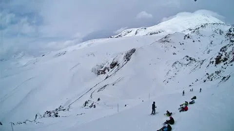 Mountain Elbrus ski Stock-Footage 20473870