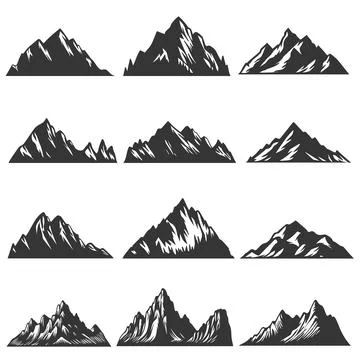 Mountain elements set collection vector illustration 스톡 일러스트