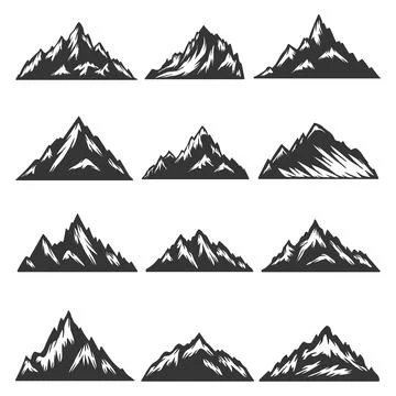 Mountain elements set collection vector illustration 스톡 일러스트