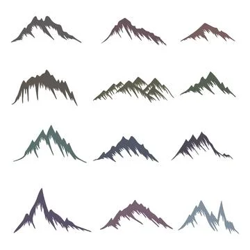 Mountain elements set collection vector illustration 스톡 일러스트