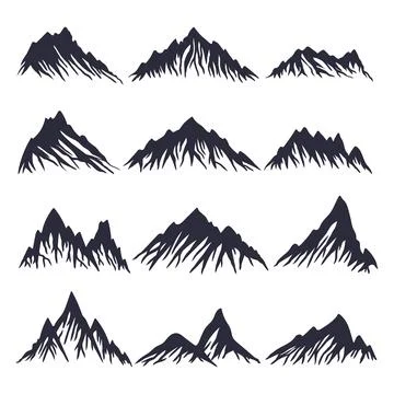Mountain elements set collection vector illustration 스톡 일러스트